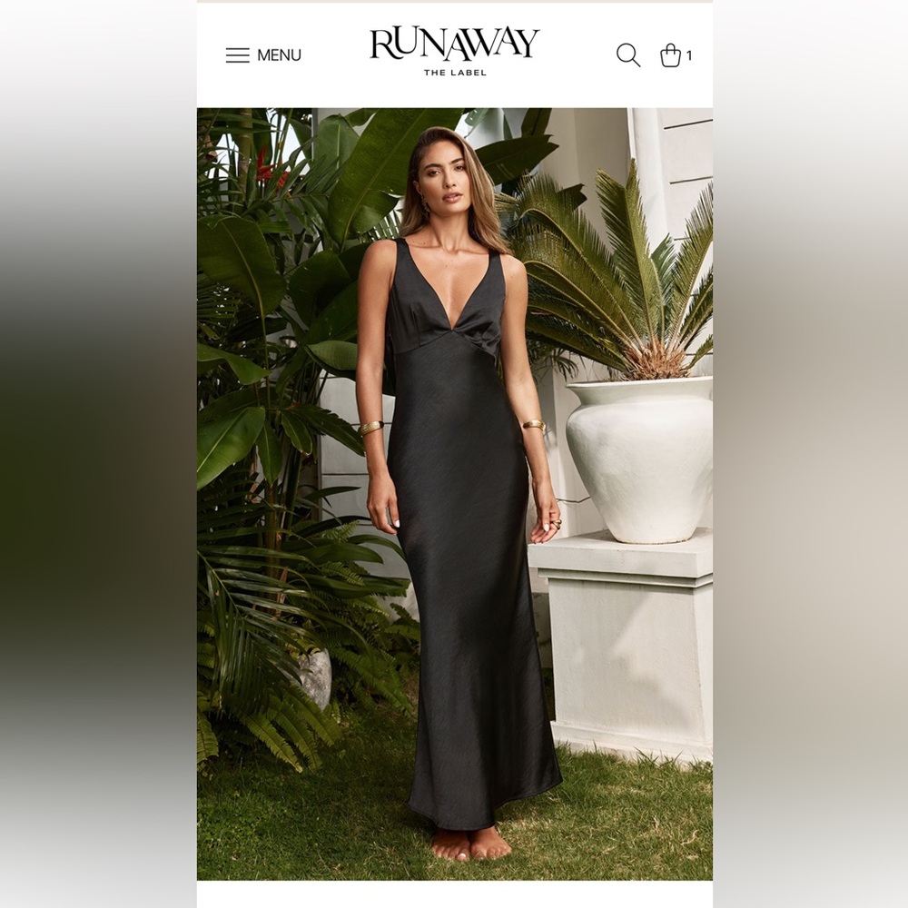 NWT Runaway The Label Black Manon Maxi Dress
